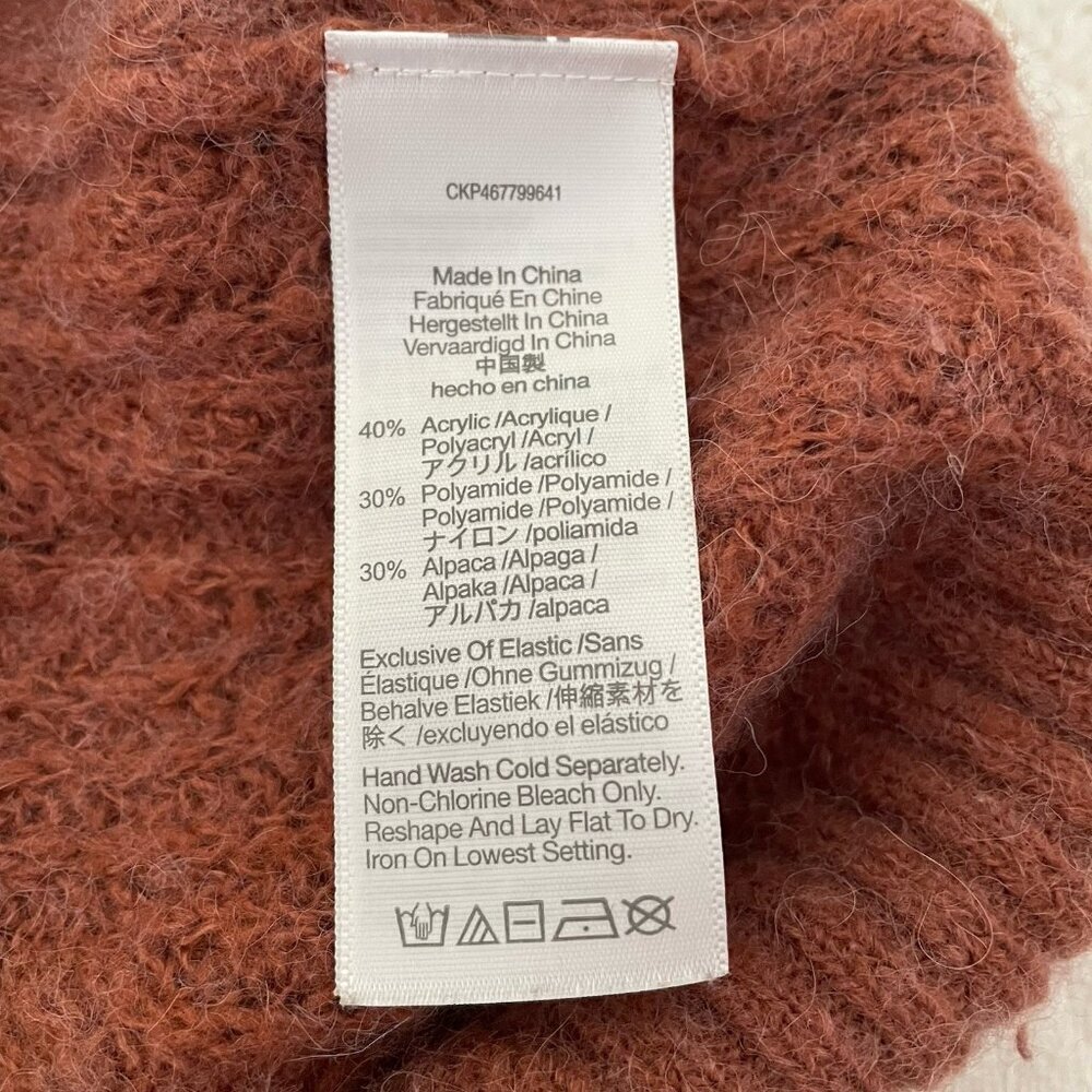Madewell Sweater Womens Small Orange Alna Knitted Alpaca Blend Casual - Picture 7 of 8